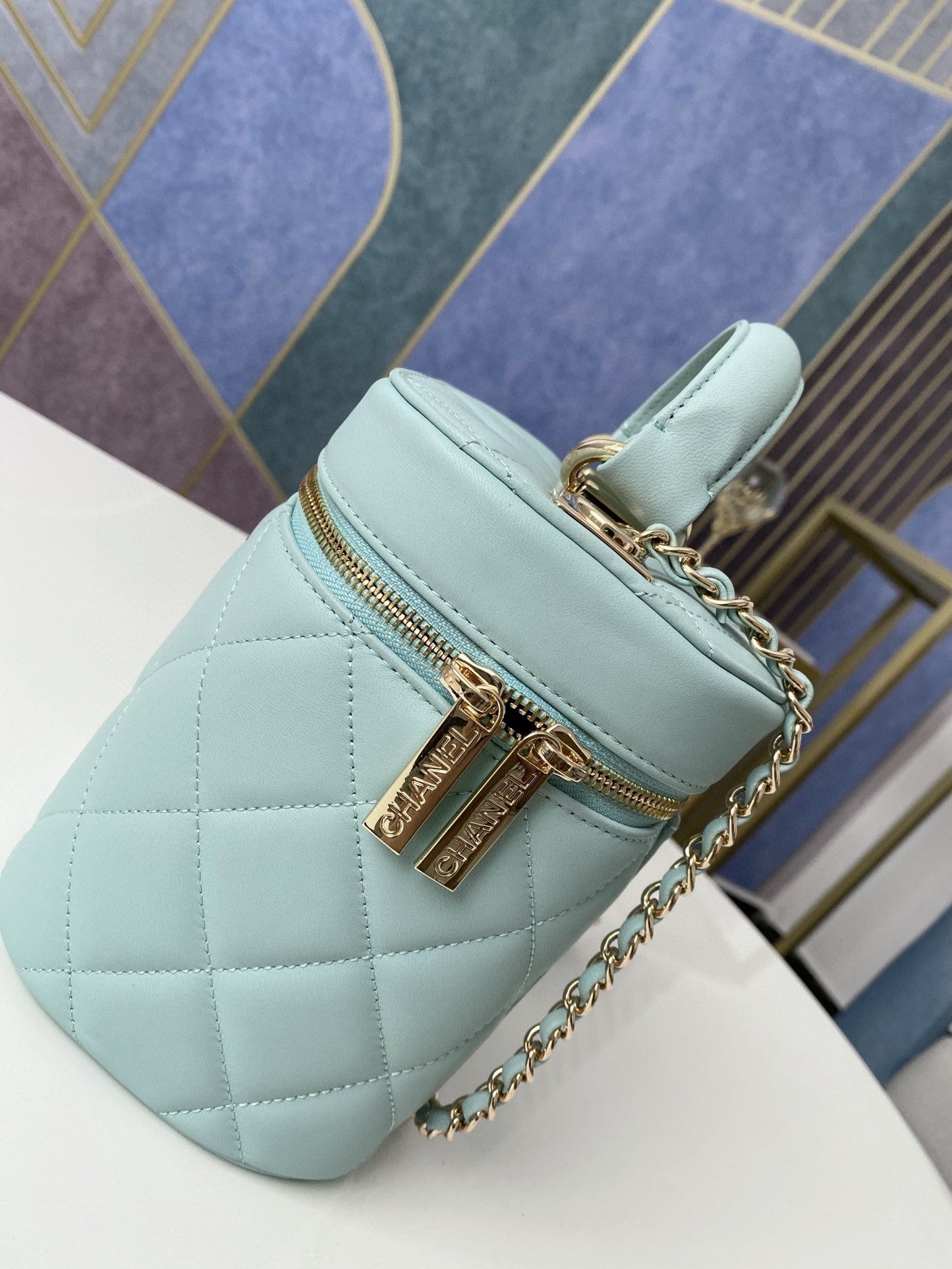 CHLVanity Case Gold Hardware Light Green For Women Handbags, Shoulder Bags 9.4in/24cmÃ‚Â 