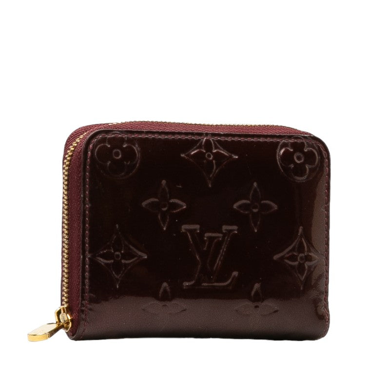 Louis Vuitton Monogram Verney M93607 Card Case Patent Leather Amarrant Pearl Ladies