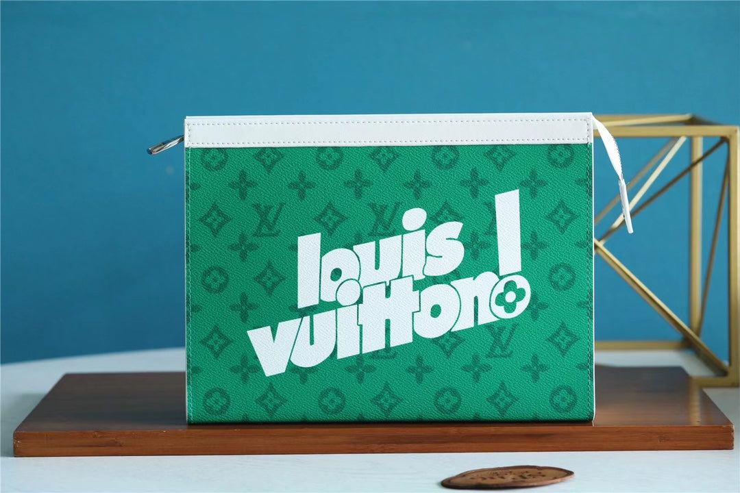 LV Pochette Voyage MM Vintage Monogram Canvas Green By Virgil Abloh For Fall-Winter, Travel AcGLAMIssories 27cm LV M80803