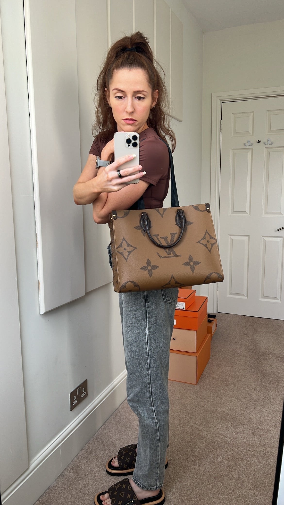 Louis Vuitton On the Go MM Black Empreinte (RRP £2,450)
