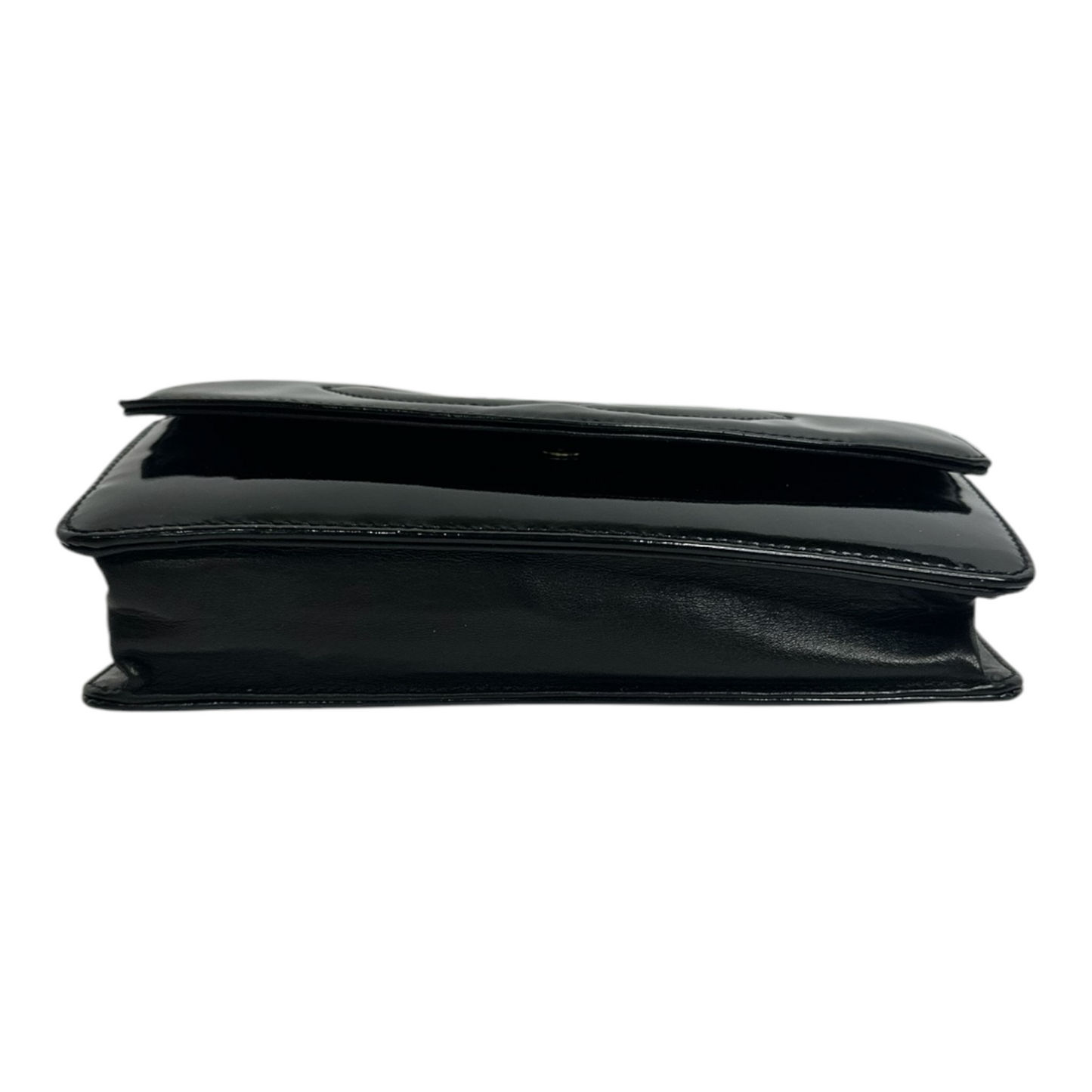 Chanel Patent Timeless CC Wallet On Chain WOC Black