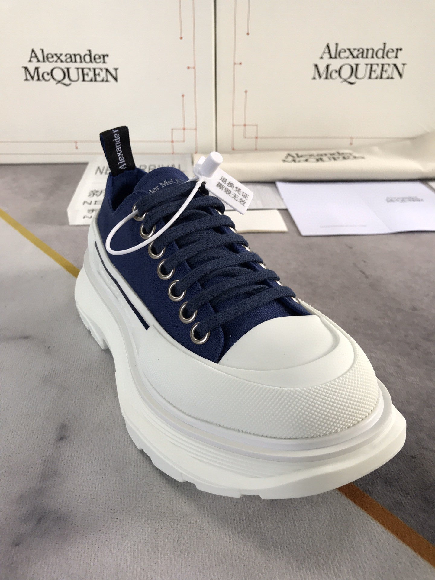 Alexander McQueen Tread Slick LaGLAMI Up Cotton Blue For Men