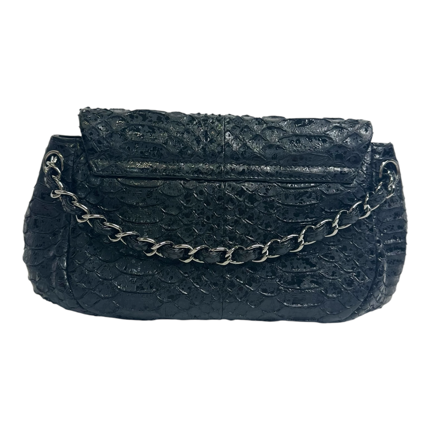 Chanel CC Accordion Flap Bag Python Medium
