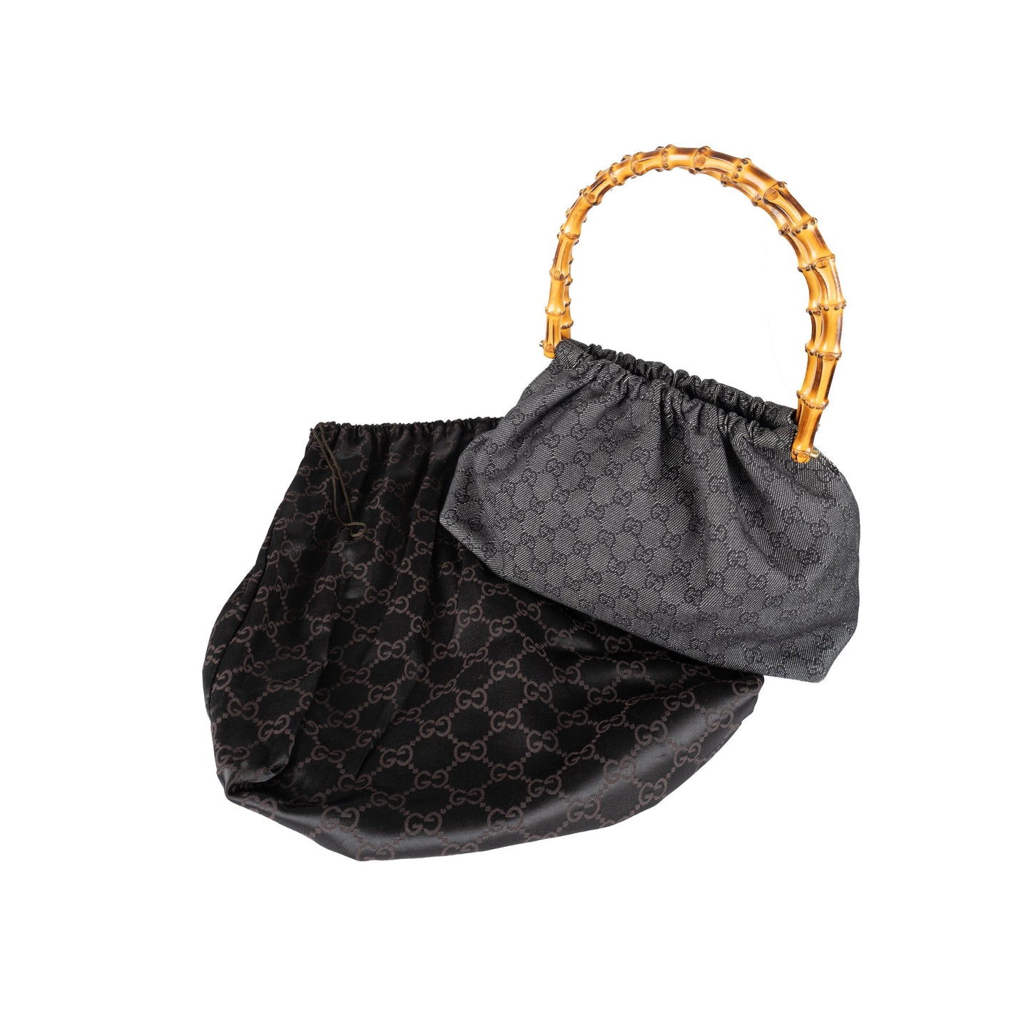 GLM-- Denim GG Canvas Bamboo Handbag - '10s