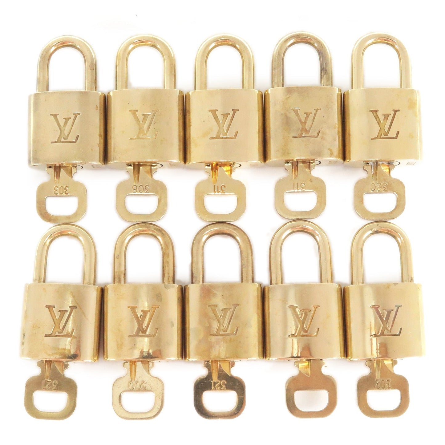 Louis Vuitton Set of 10 Lock & Key Cadena Key Lock