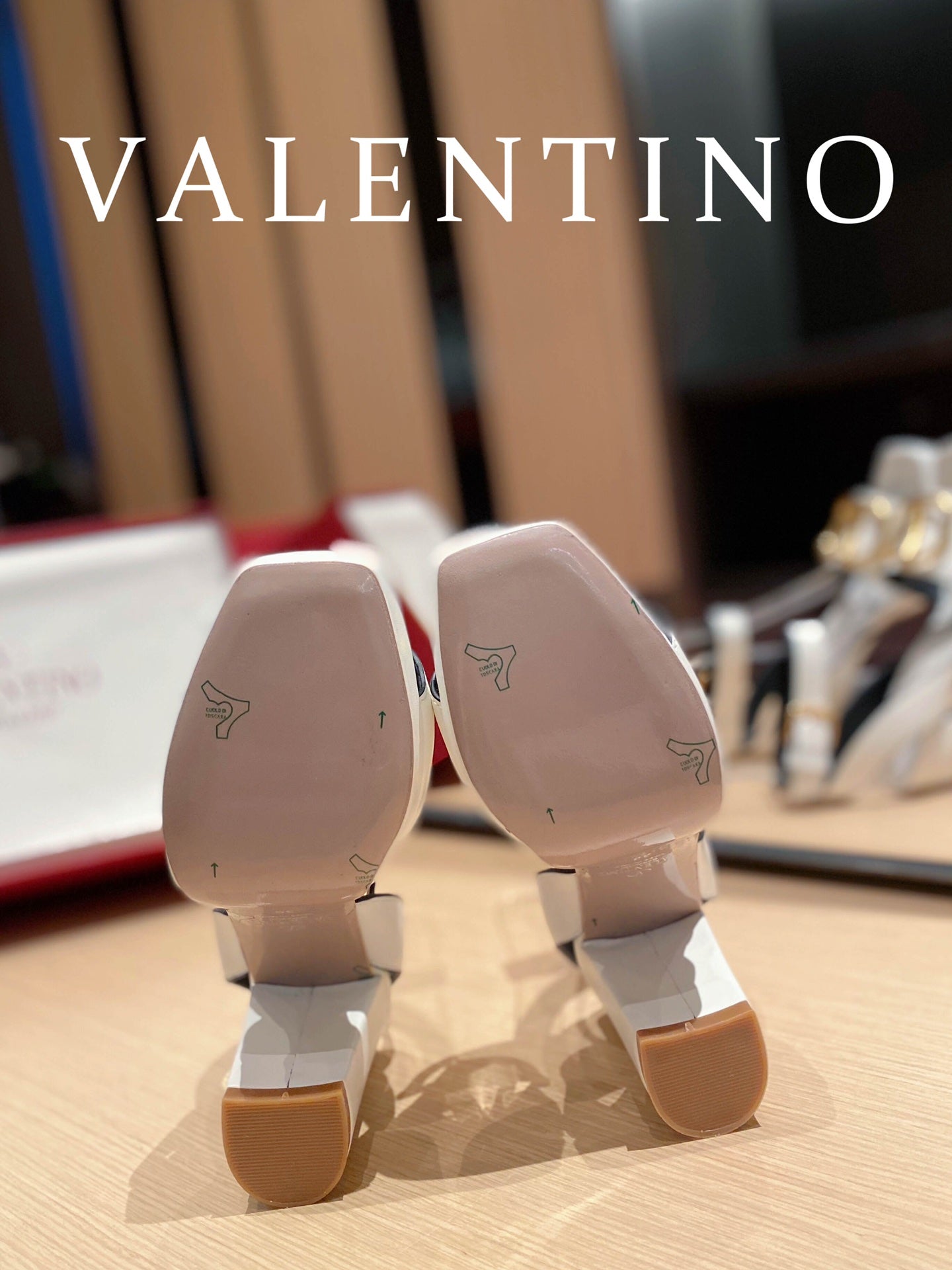 Valentino Garavani Strap Heeled Sandals With V Logo Signature EmbellisGLAMIent White For Women