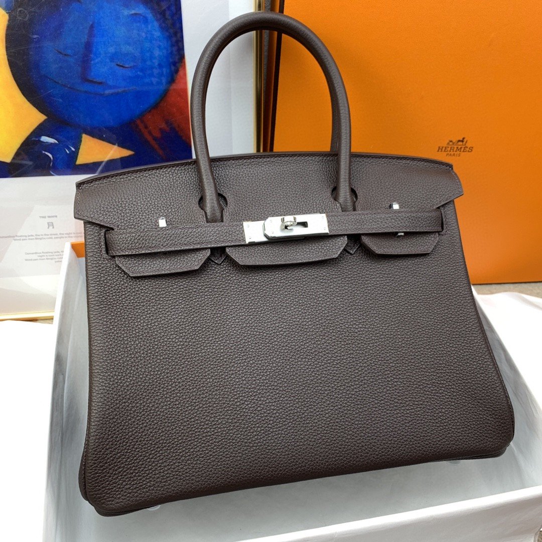 GLAMI Birkin 30 Togo Dark Grey Bag Silver Hardware For Women, WomenÃ¢â‚¬â„¢s Handbags 11.8in/30cm