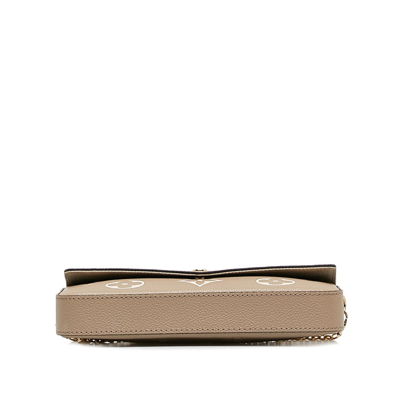 Louis Vuitton Monogram Implant Poschet Felice Chain  M82480 Étope Grey Leather  Louis Vuitton