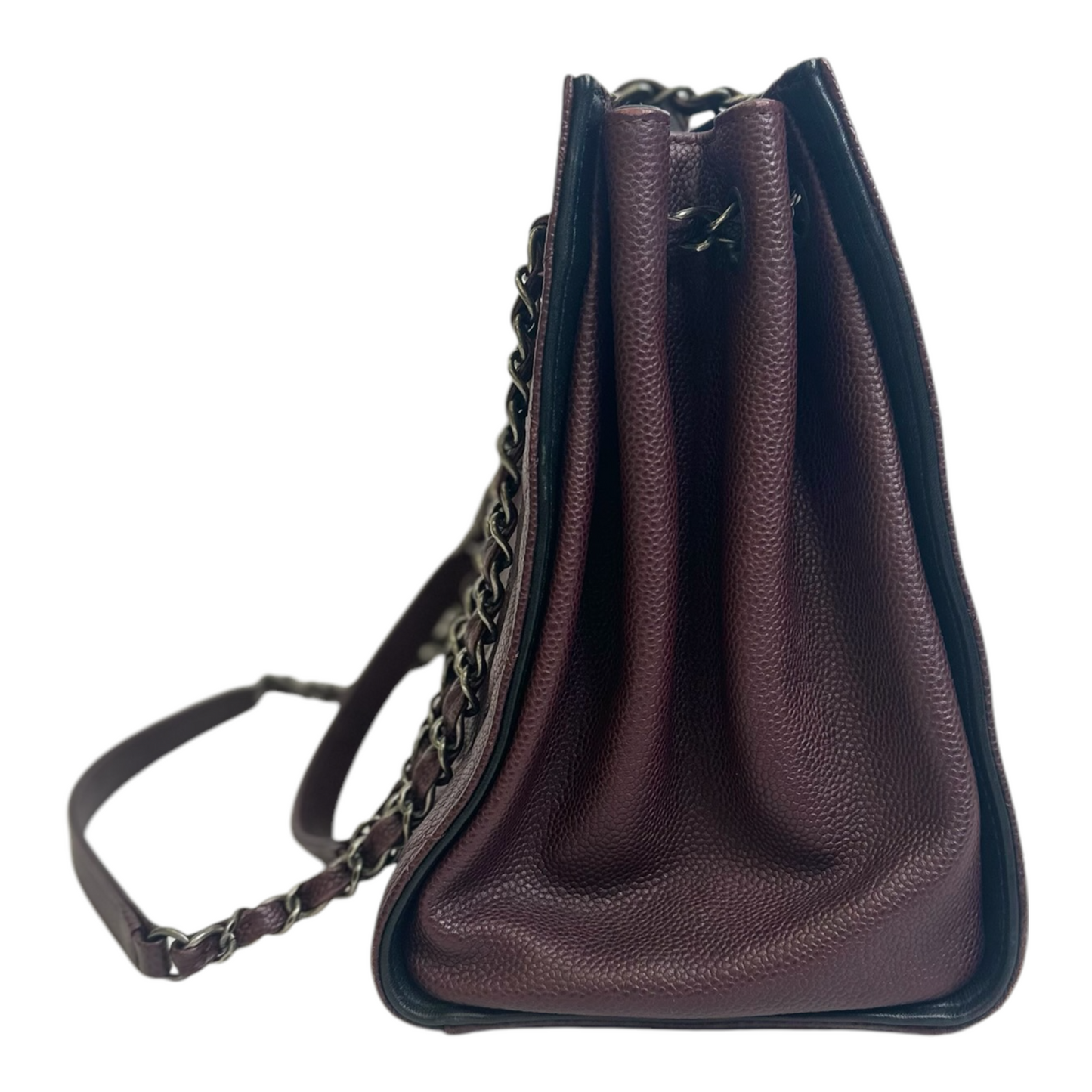 Chanel Caviar Quilted Large CC Accordion Shopping Bag Burgundy