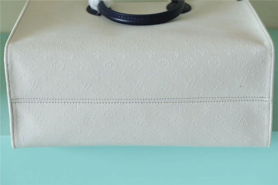 LV Onthego MM Monogram Giant And Raffia White/ Black For Women,  Shoulder And Crossbody Bags 35cm/13.8in LVÃ‚Â 