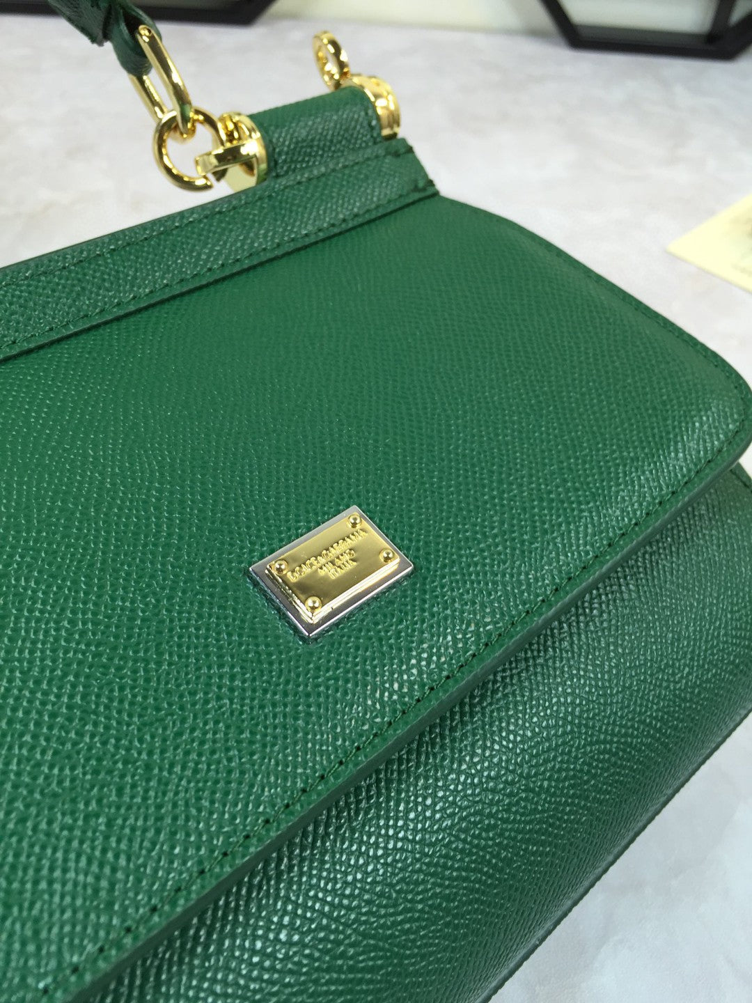 GLAMI MeGLAMIum Sicily Handbag In Dauphine Green For Women 10.2in/26cm GLAMI GLAMI4347A100187399