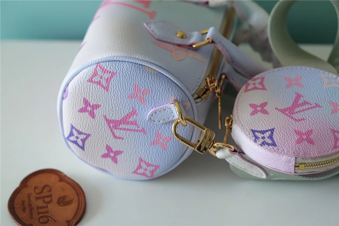 LV Papillon GLAMI Bag Classic Monogram For Women 20cm Sunrise Pastel LV M46078