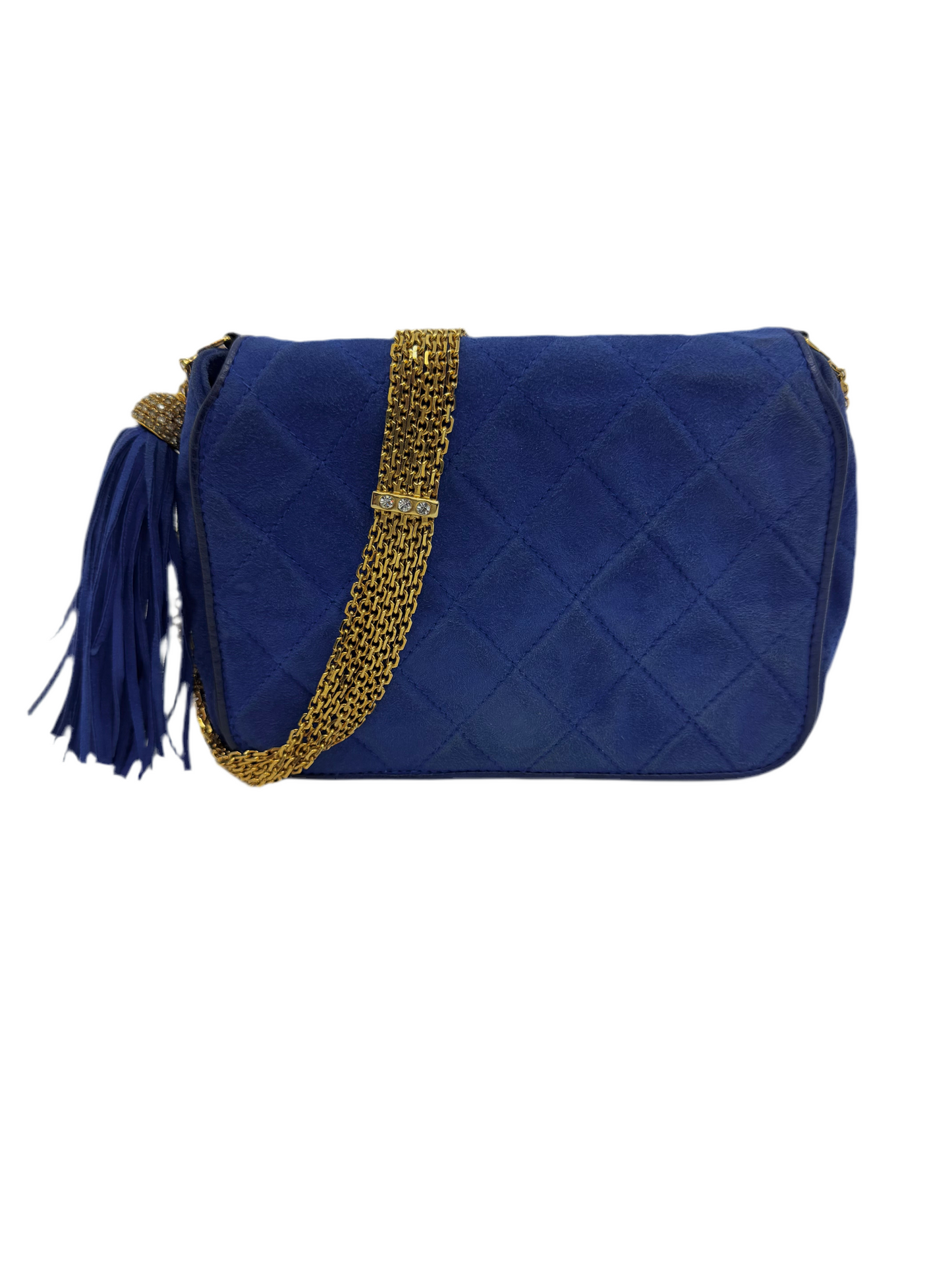 Chanel Suede Crystal Chain Crossbody