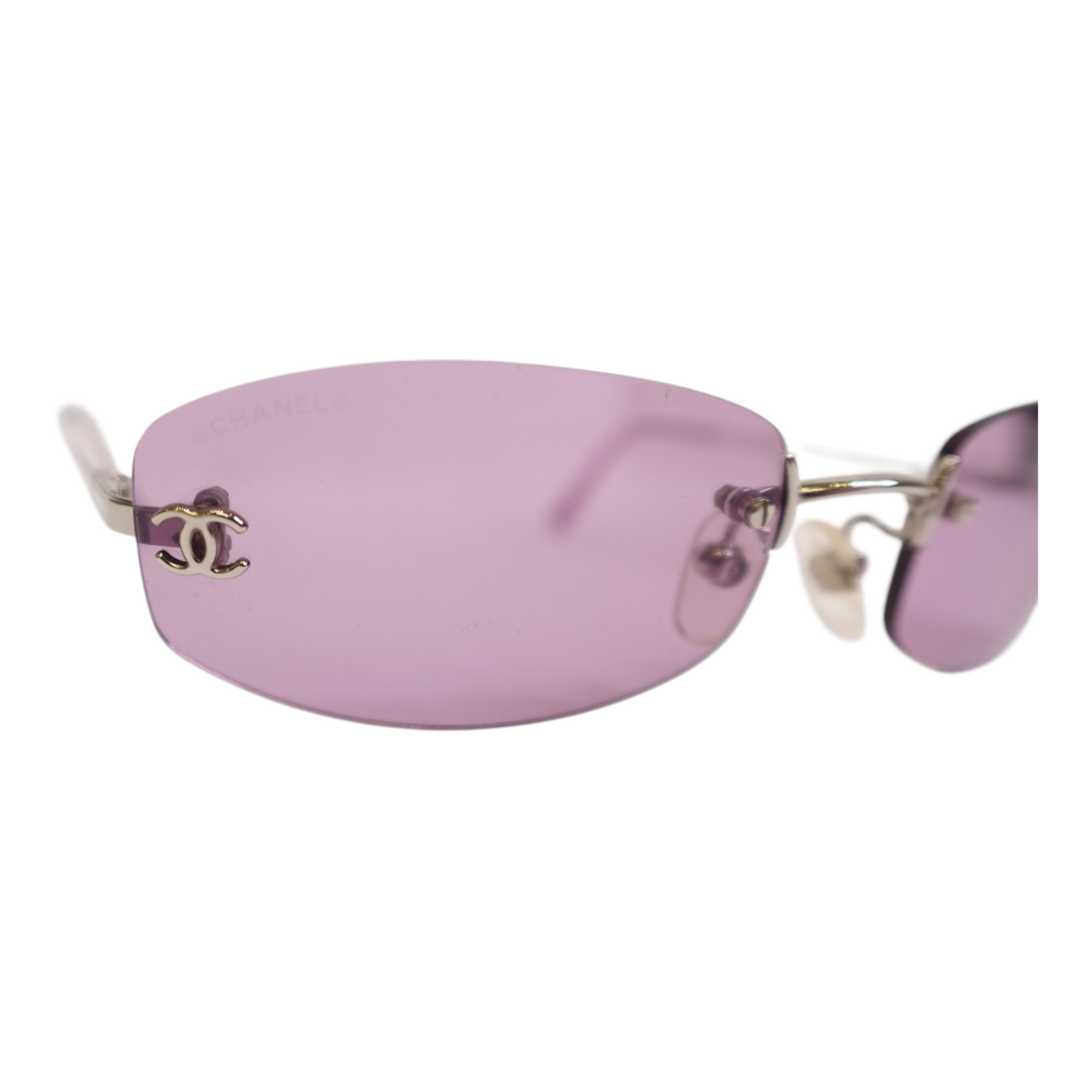 Chanel Pink Oval Sunglasses