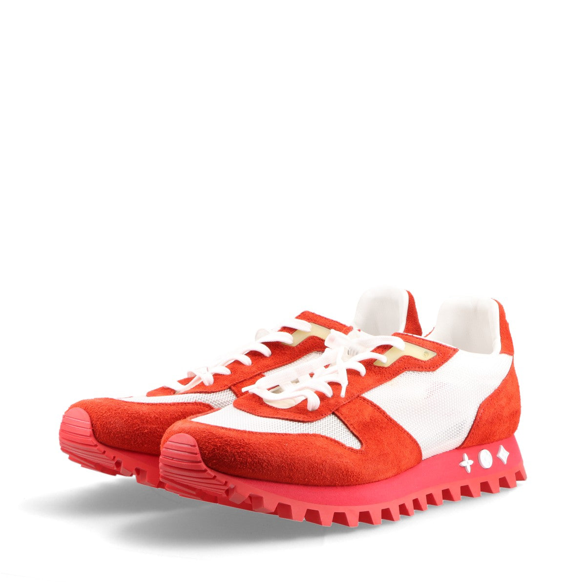 Louis Vuitton LV Runner Line 18 Years Mesh x Swed Trainers UK11 Men Red x White GO1108 LV Logo Code Stopper