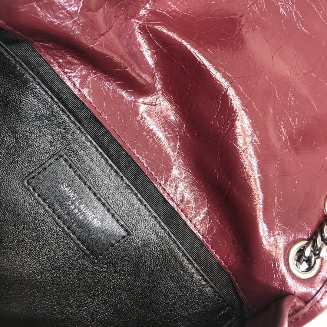 GLAMI Niki Baby Chain Bag In Crinkled VintageÃ‚Â  Burgundy For Women 8.2in/21cm YSL 6331600EN046475