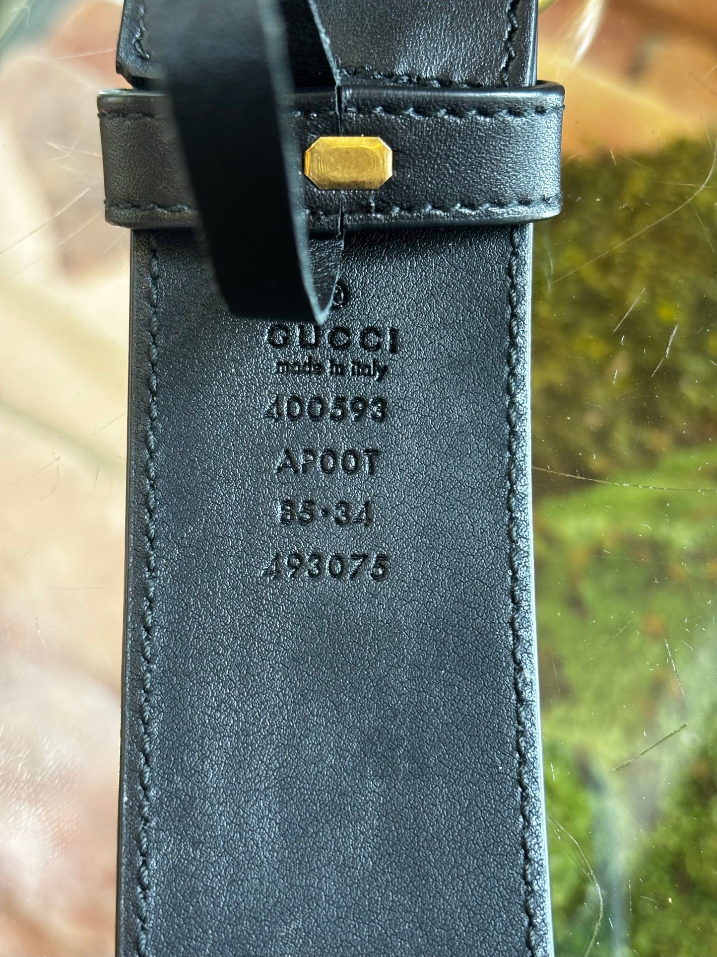 GUCCI Black GG Marmont Belt Sz 85/34