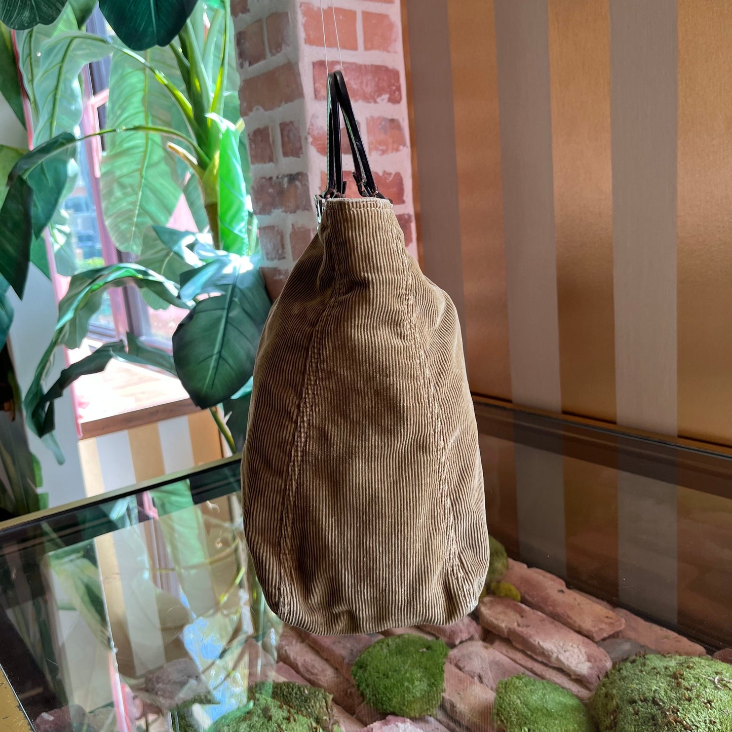 FENDI Vintage Manchester Brown Corduroy Tote