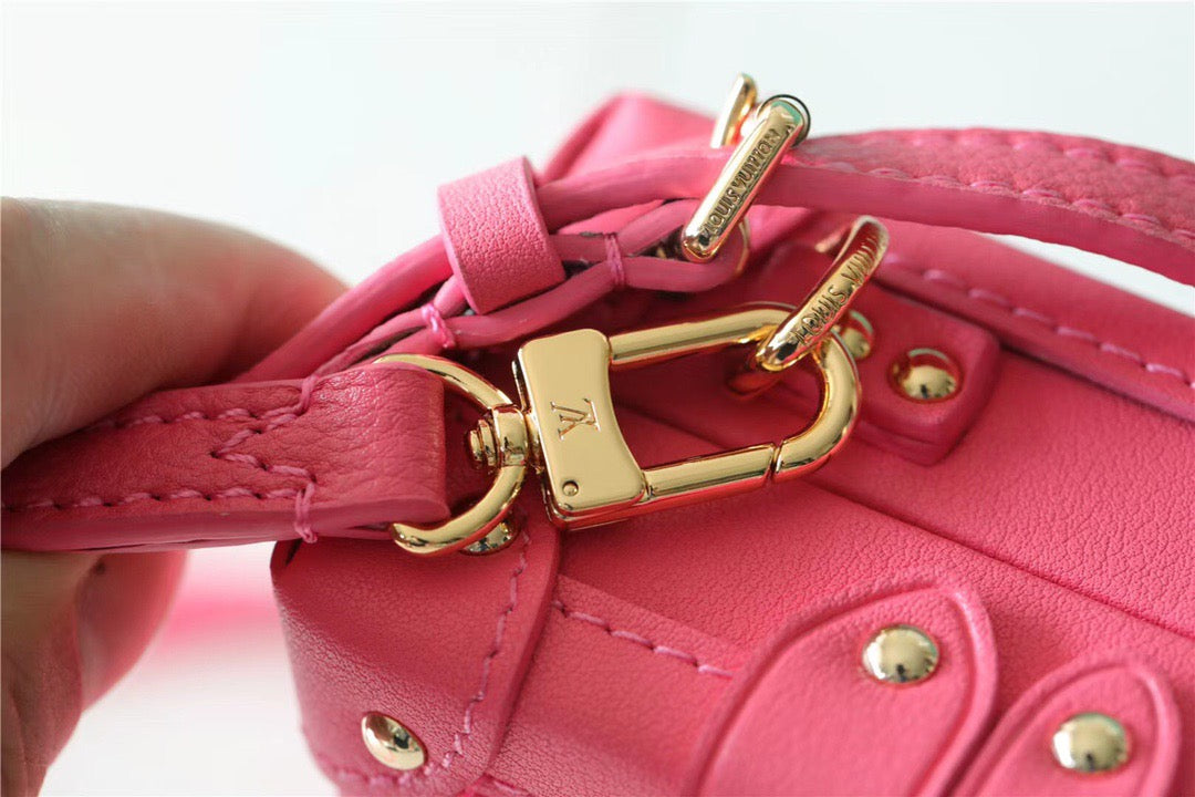 LV Petite Malle Tufted GlamIuo Pink For Women,  Shoulder And Crossbody Bags 7.9in/20cm LV M20745