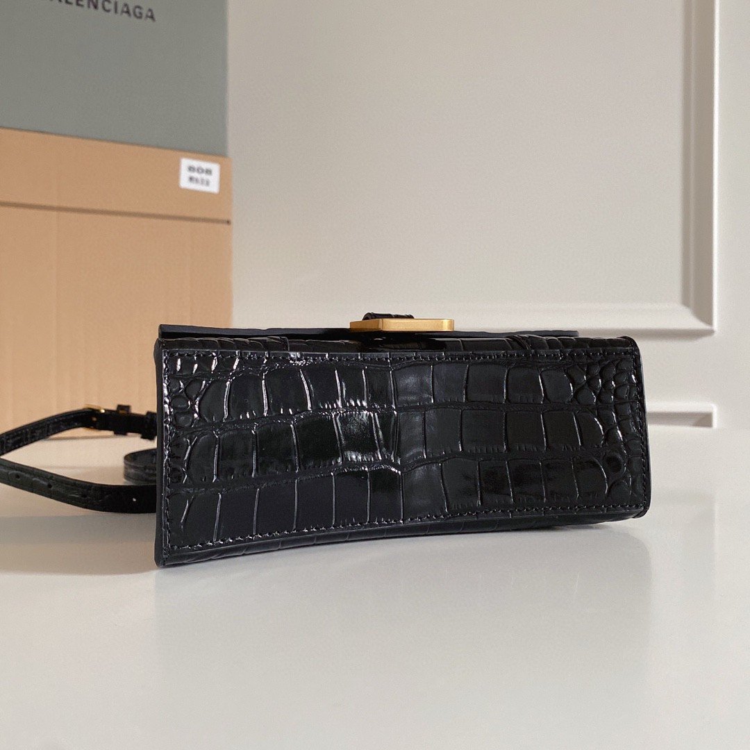 Balen Hourglass XS Handbag In Black, For Women, WomenÃ¢â‚¬â„¢s Bags 7.4in/19cm