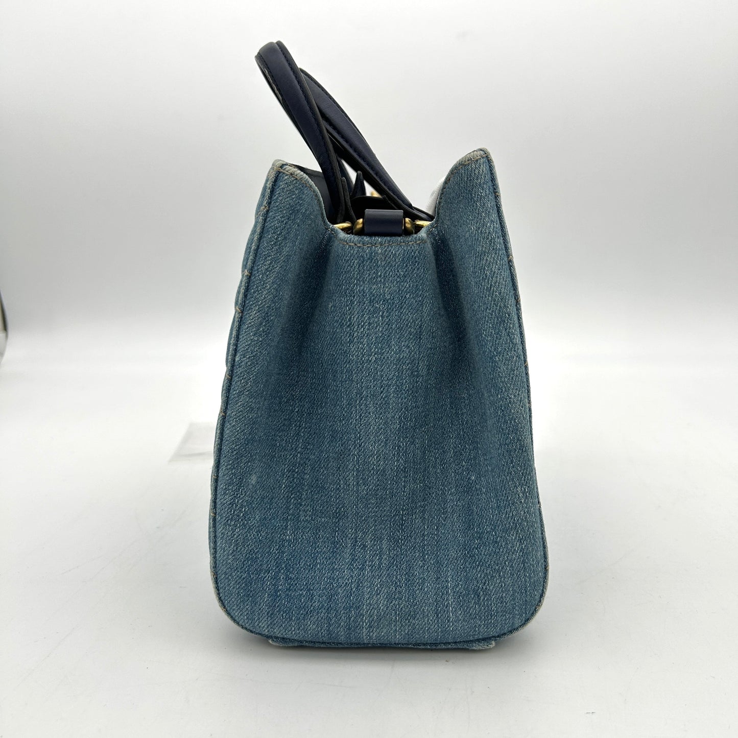 GLM-- Denim Matelasse Small Pearly GG Marmont Tote Blue LA26996