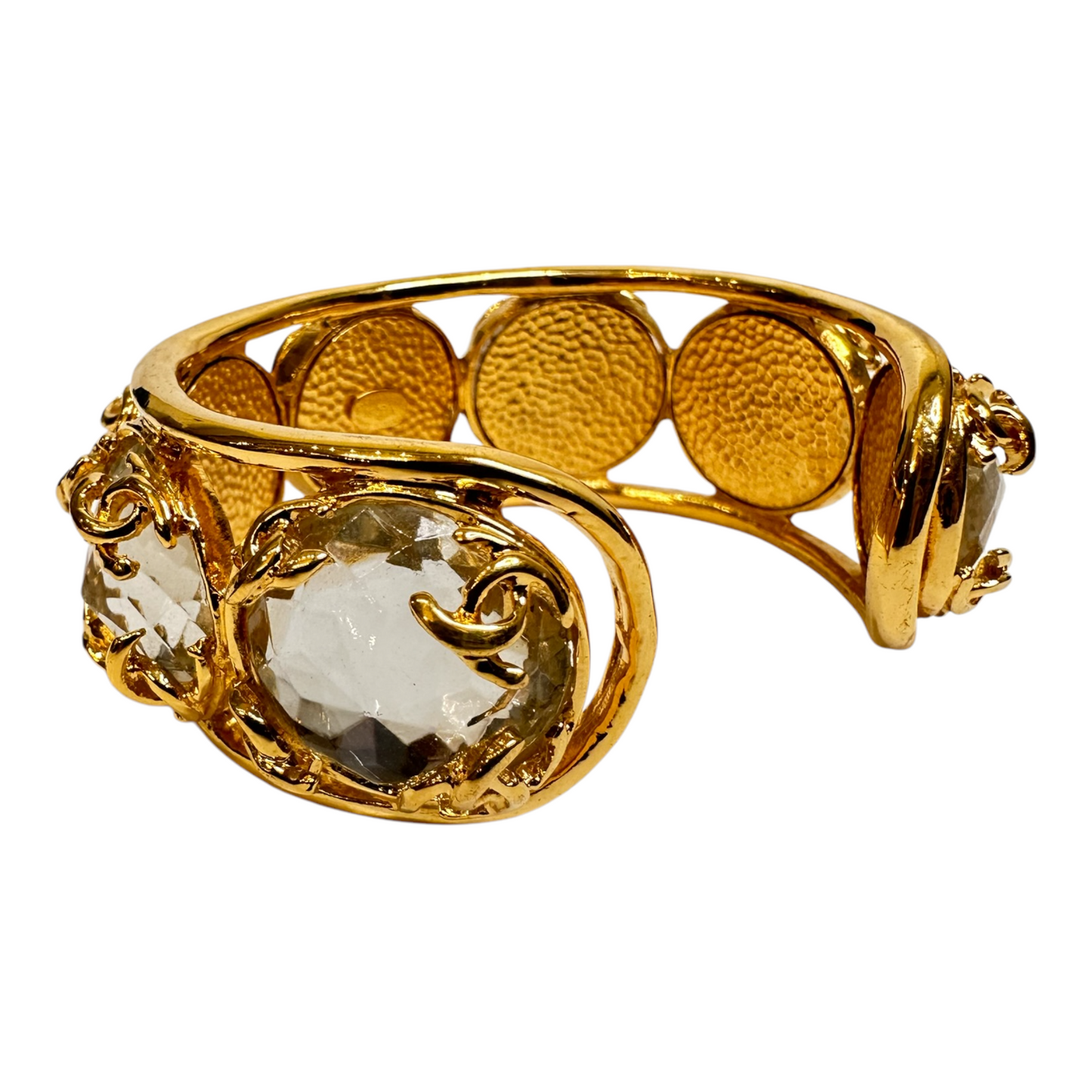 Chanel 1995 Rhinestone Cuff Bracelet