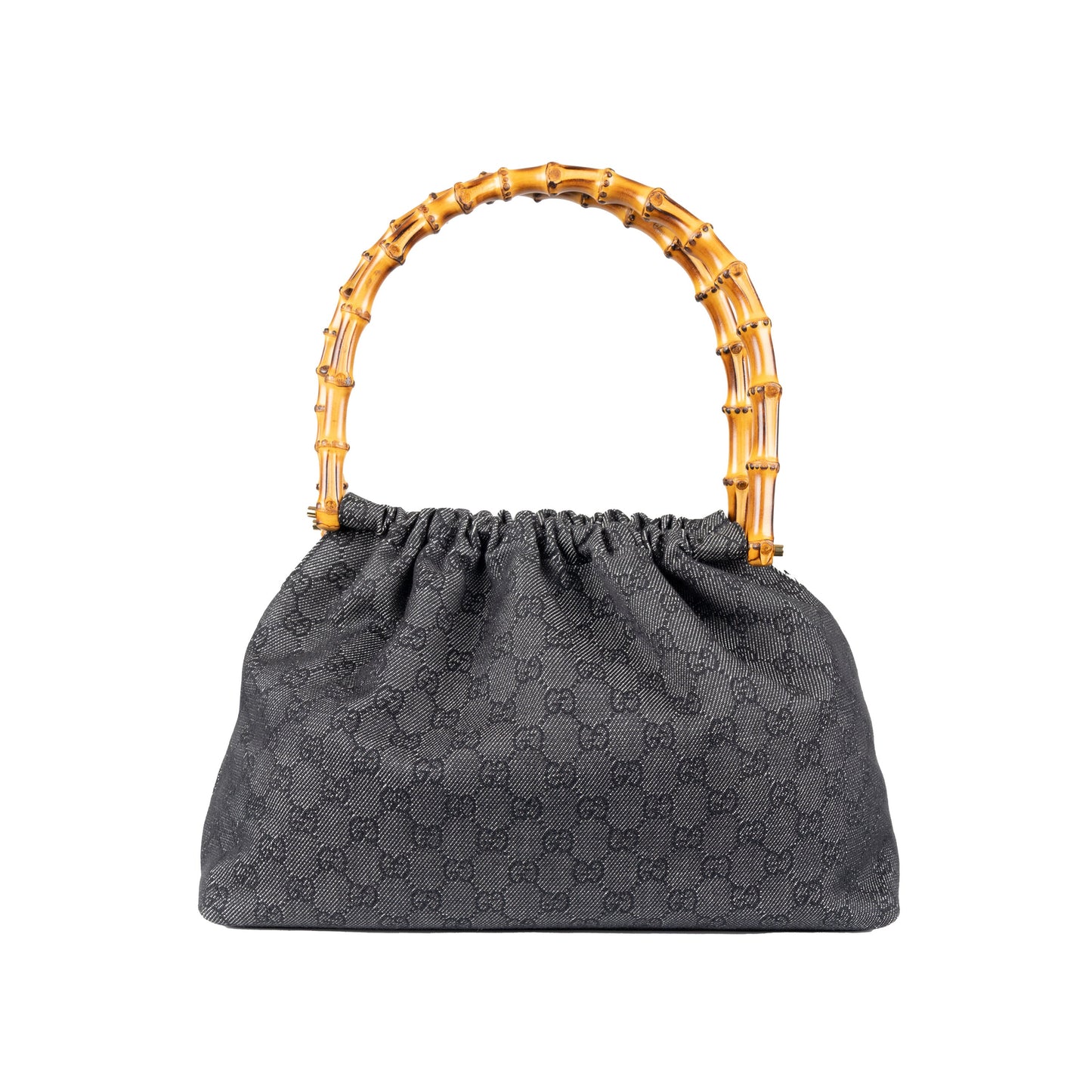 GLM-- Denim GG Canvas Bamboo Handbag - '10s