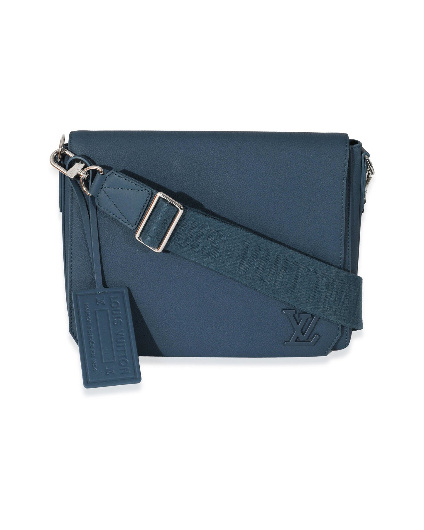 Louis Vuitton Blue Cowhide Aerogram Takeoff Messenger