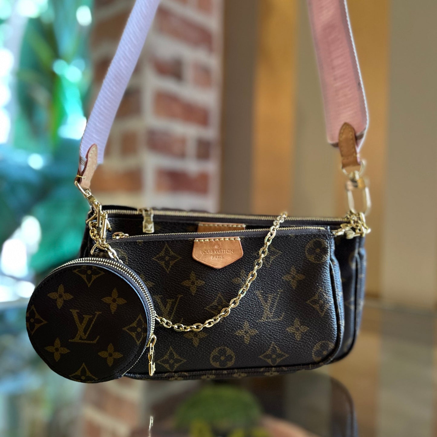 LOUIS VUITTON Multi Pochette Accessories Monogram Coated Canvas Crossbody Bag