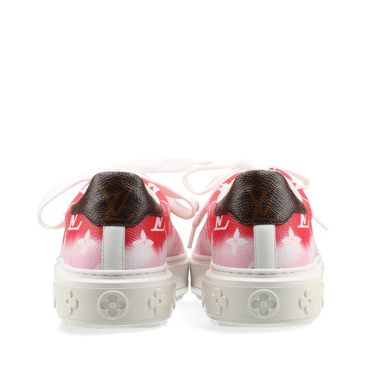 Louis Vuitton Time Outline 19 Years PVC  Leather Trainers 35  Red × White CL1119 Monogram