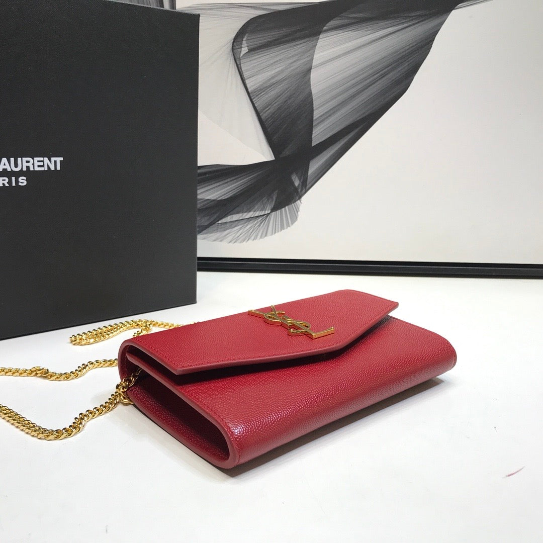 GLAMI Uptown Chain Wallet Red For Women 7.4in/19cm YSLÃ‚Â 