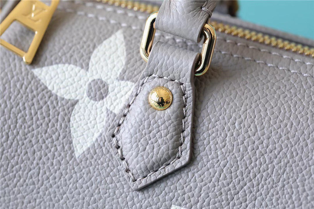 LV Papillon GLAMI Monogram Empreinte Tourterelle / Creme Beige For Women, WomenÃ¢â‚¬â„¢s Handbags, Shoulder Bags And Crossbody Bags 7.9in/20cm LV M46031