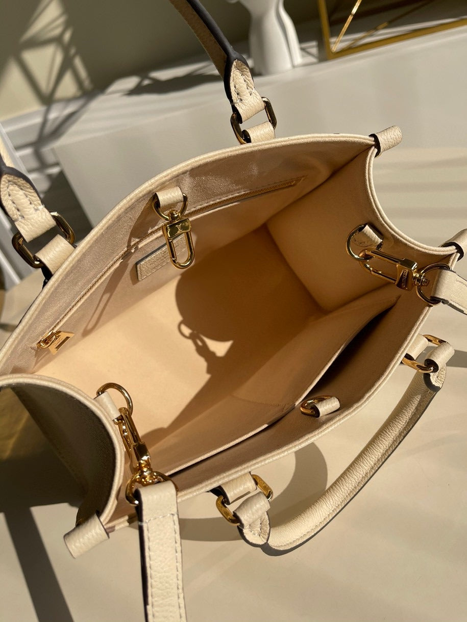 LV OnTheGo PM Tote Bag Monogram Empreinte Beige For Women, WomenÃ¢â‚¬â„¢s Handbags, Shoulder And Crossbody Bags 9.8in/25cm LV