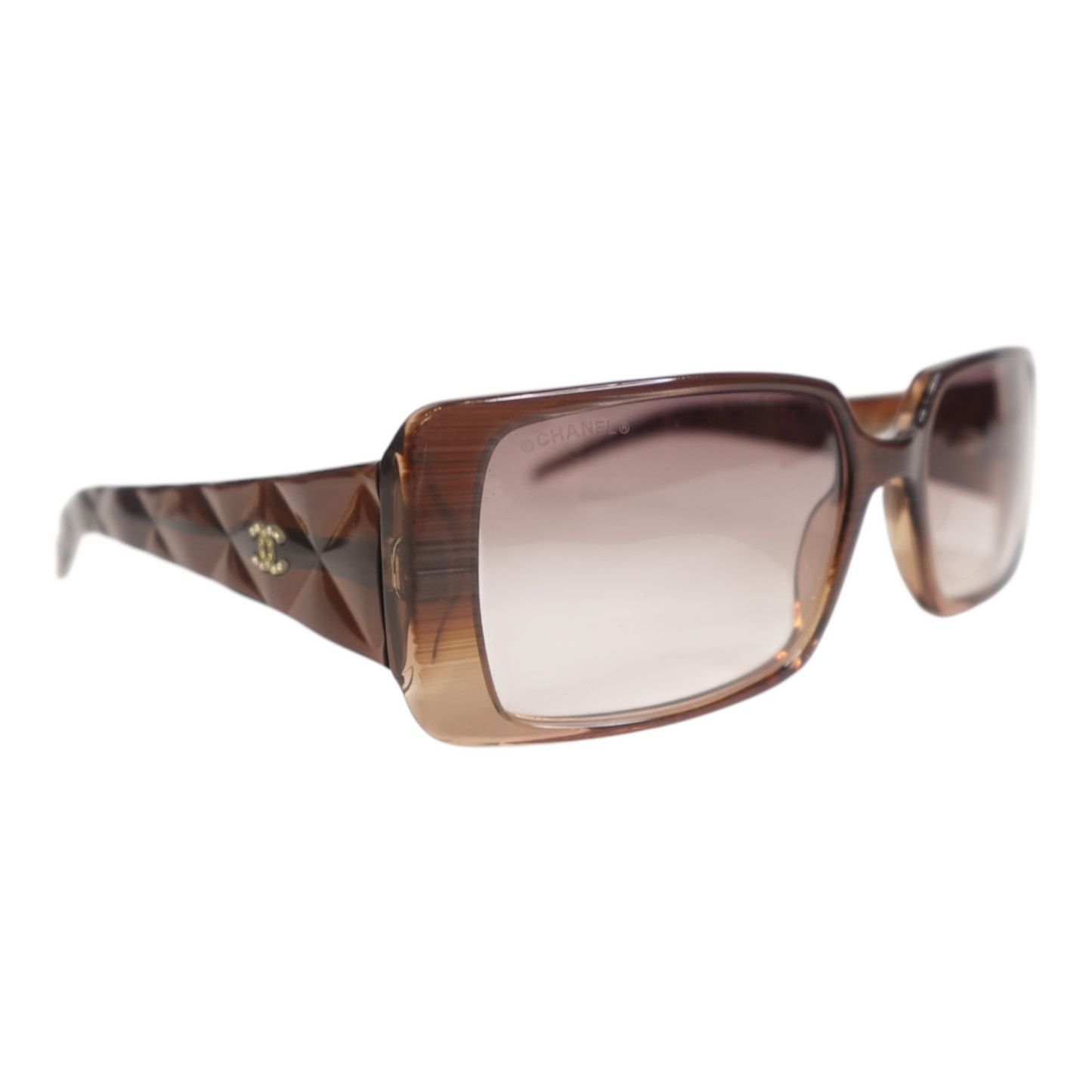Chanel Brown Rectangular Sunglasses
