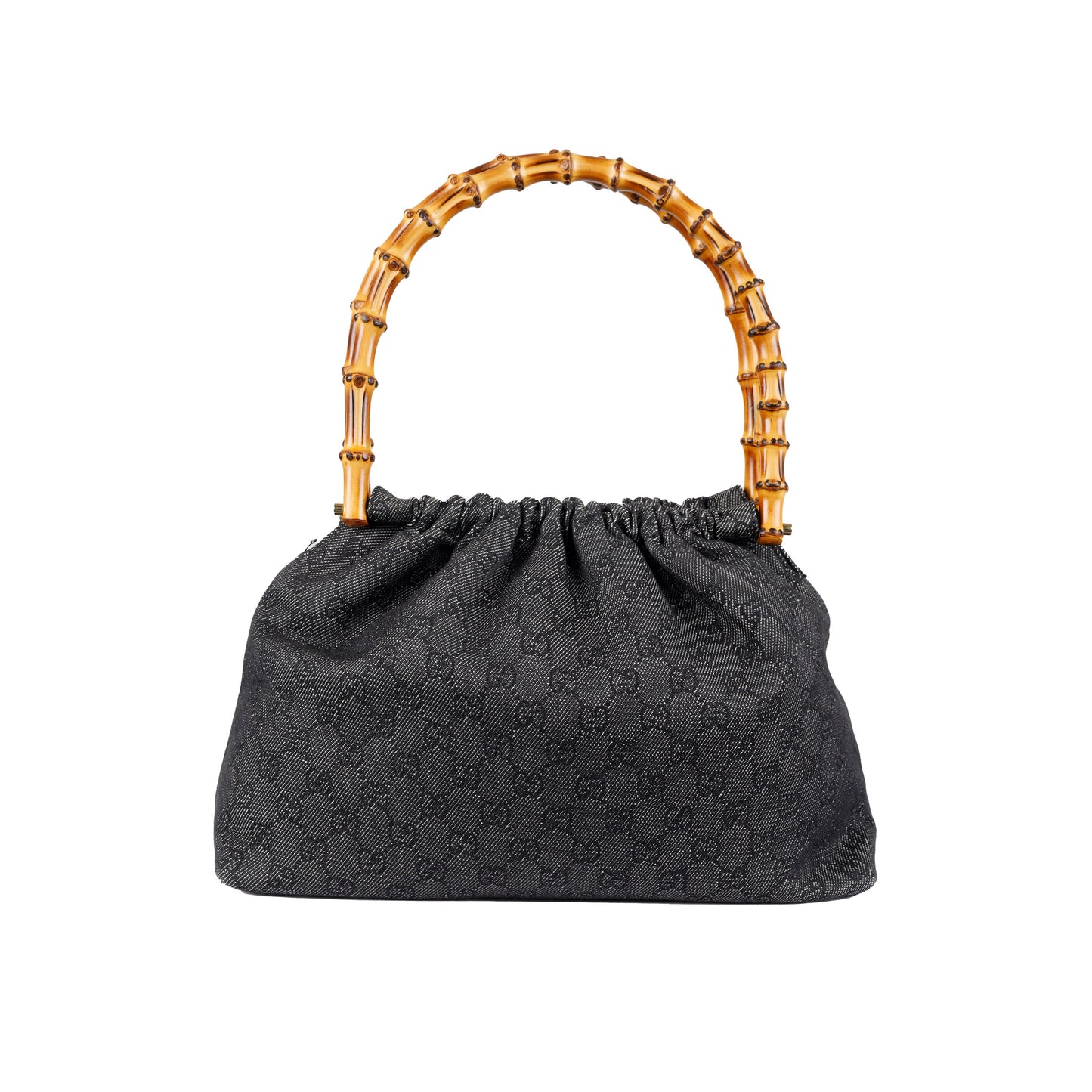 GLM-- Denim GG Canvas Bamboo Handbag - '10s