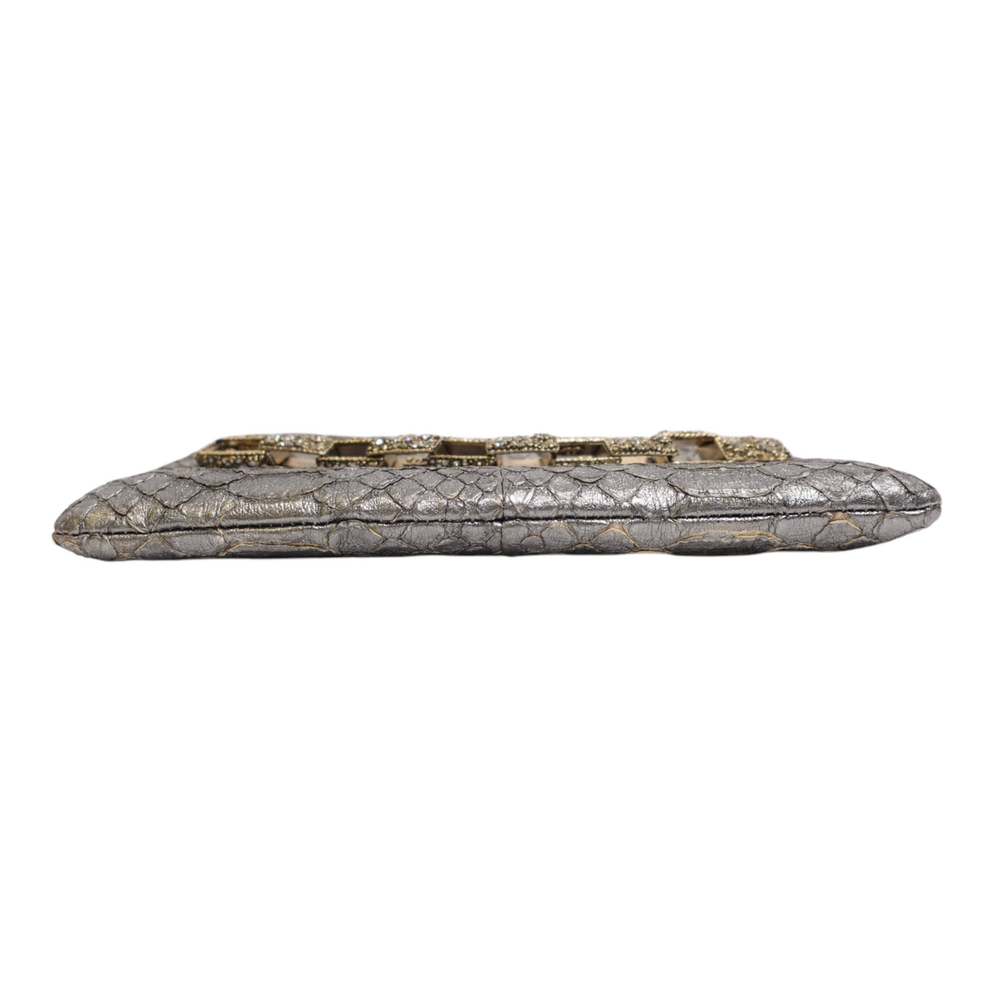 Chanel Metallic Python Crystal Paris Bombay Clutch