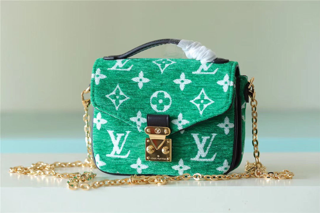 LV Micro Metis Monogram Jacquard Green For Women, WomenÃ¢â‚¬â„¢s Handbags, Shoulder And Crossbody Bags 5.5in/14cm LV M81127