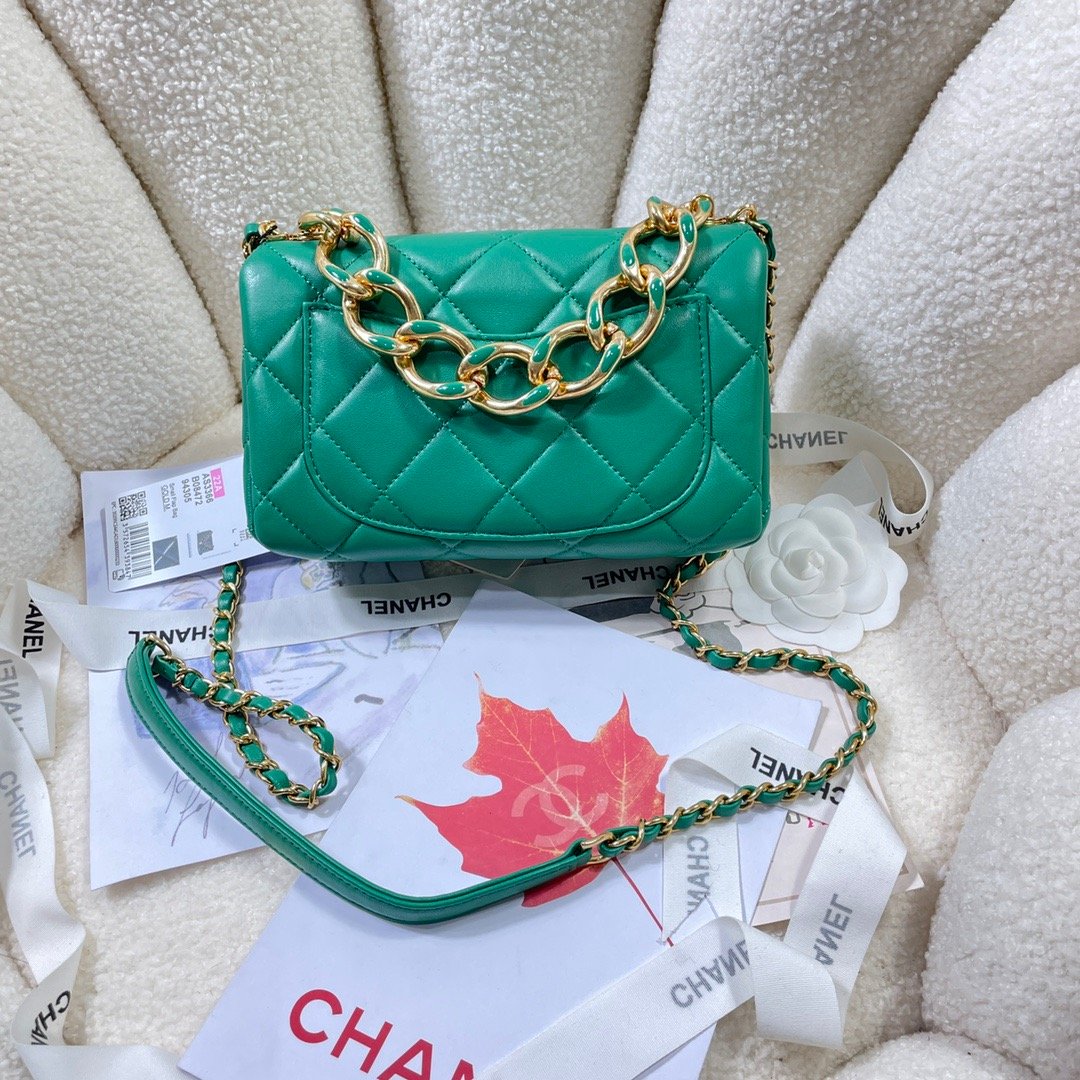CHL GlamIap Bag Gold Hardware Green For Women Handbags, Shoulder Bags 7.9in/20cm AS3366