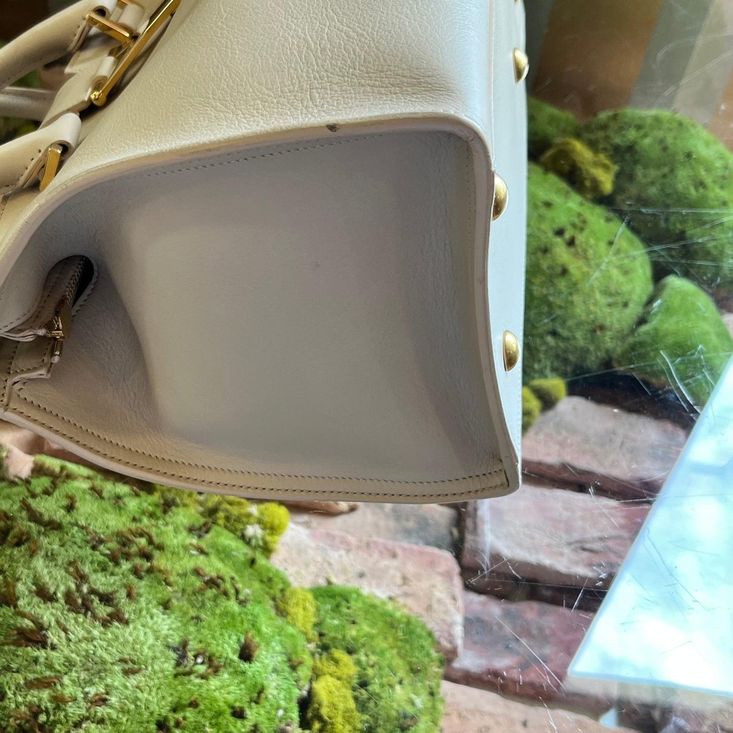 SAINT LAURENT Classic Y Cabas Small Calfskin Satchel Bag