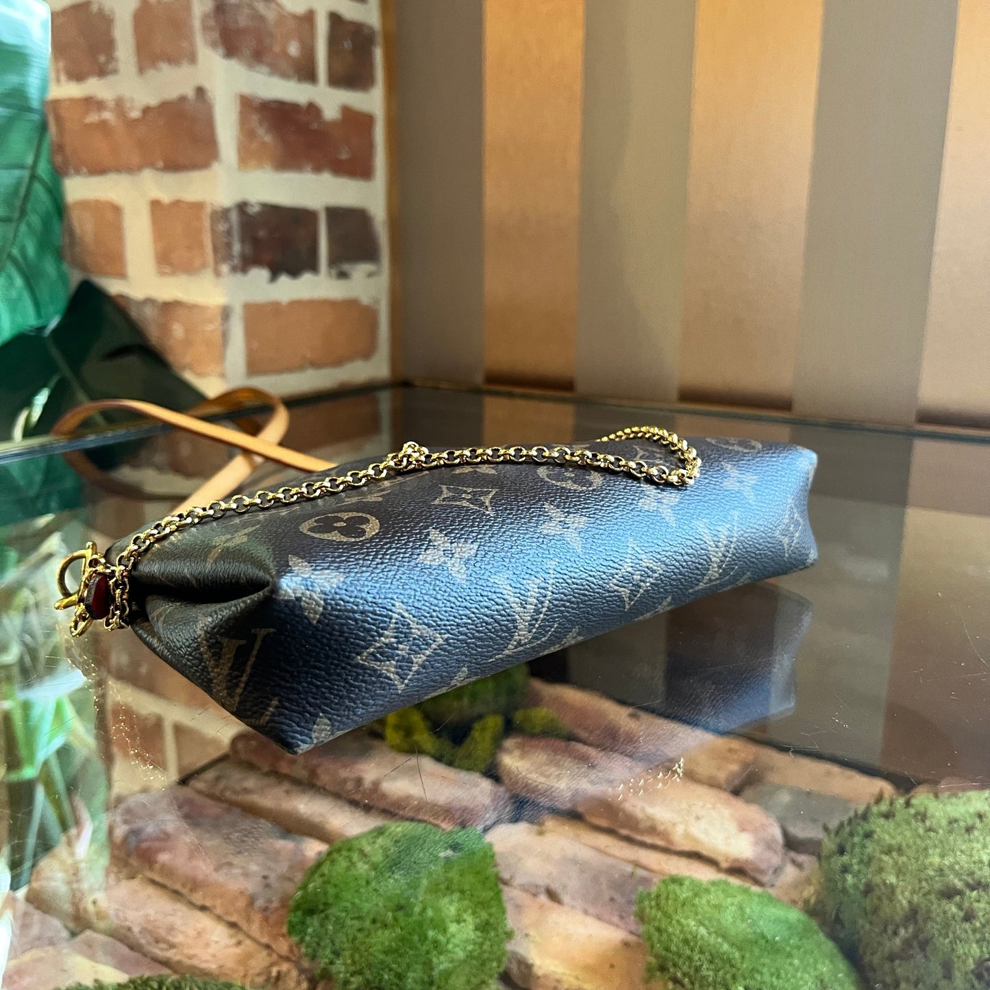 LOUIS VUITTON Pallas Clutch Monogram Canvas Crossbody