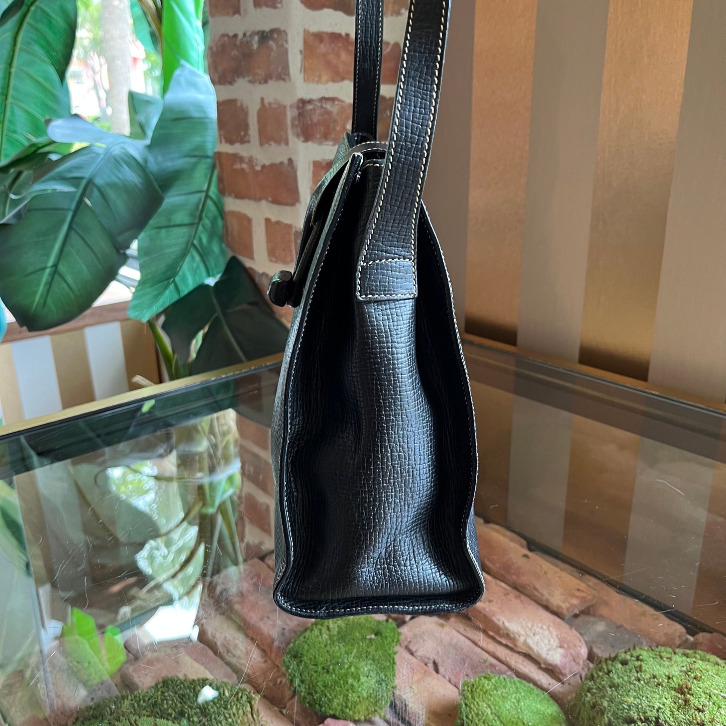 LOEWE Vintage Toggle Black Leather Crossbody