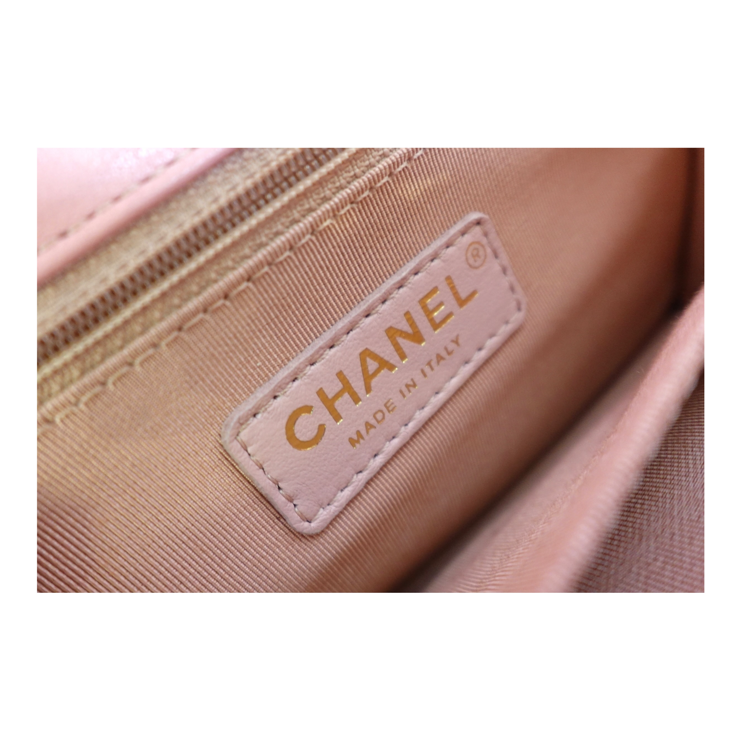Chanel Lambskin Quilted Large Pearl Chain Flap Bag Pink