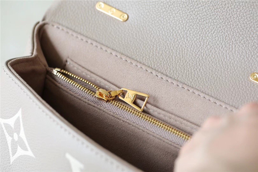 LV Madeleine GLAMI Monogram Empreinte Dove Gray/ Creme Beige For Women,  Shoulder and Crossbody Bags 9.4in/24cm LV