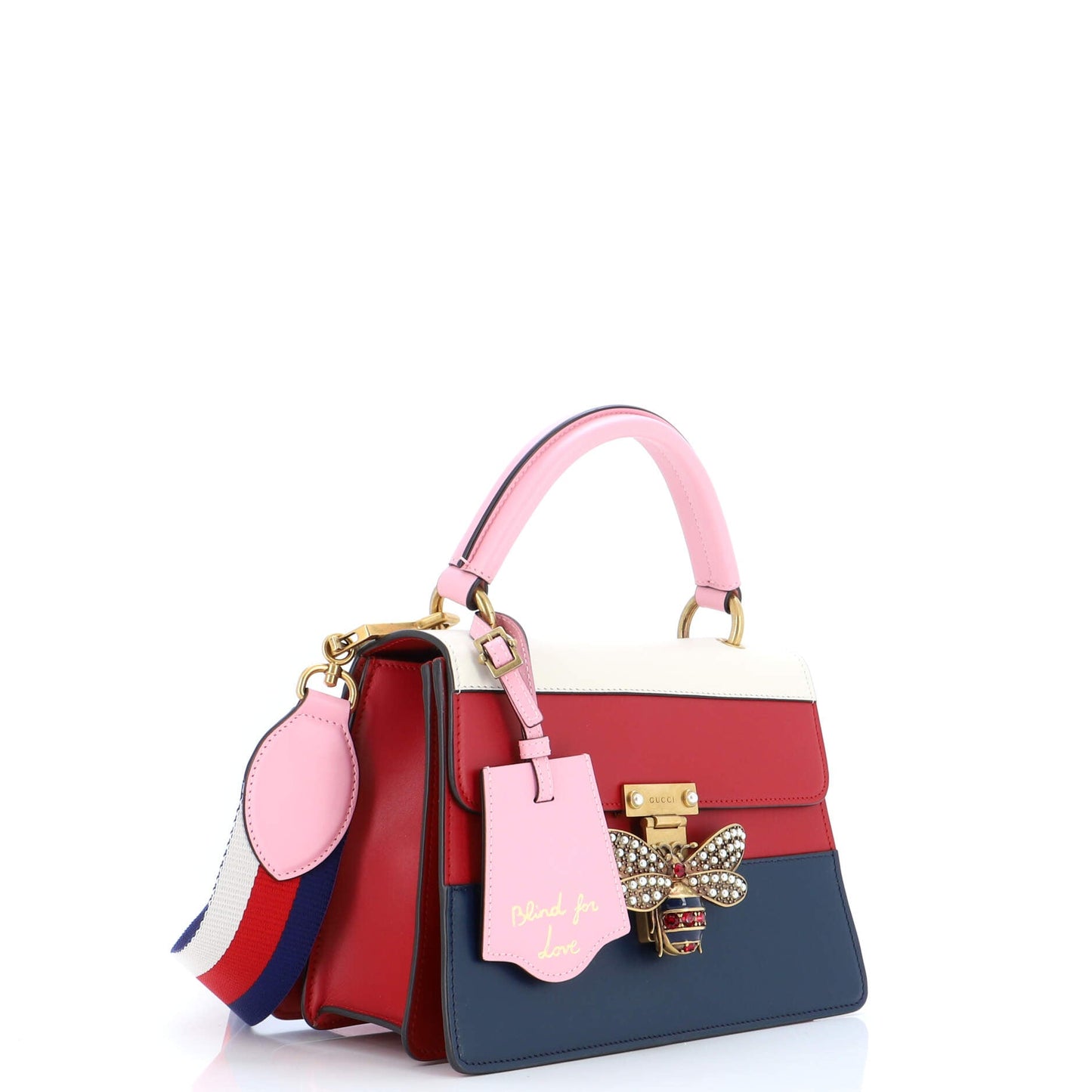 Queen Margaret Top Handle Bag Colorblock Leather Small