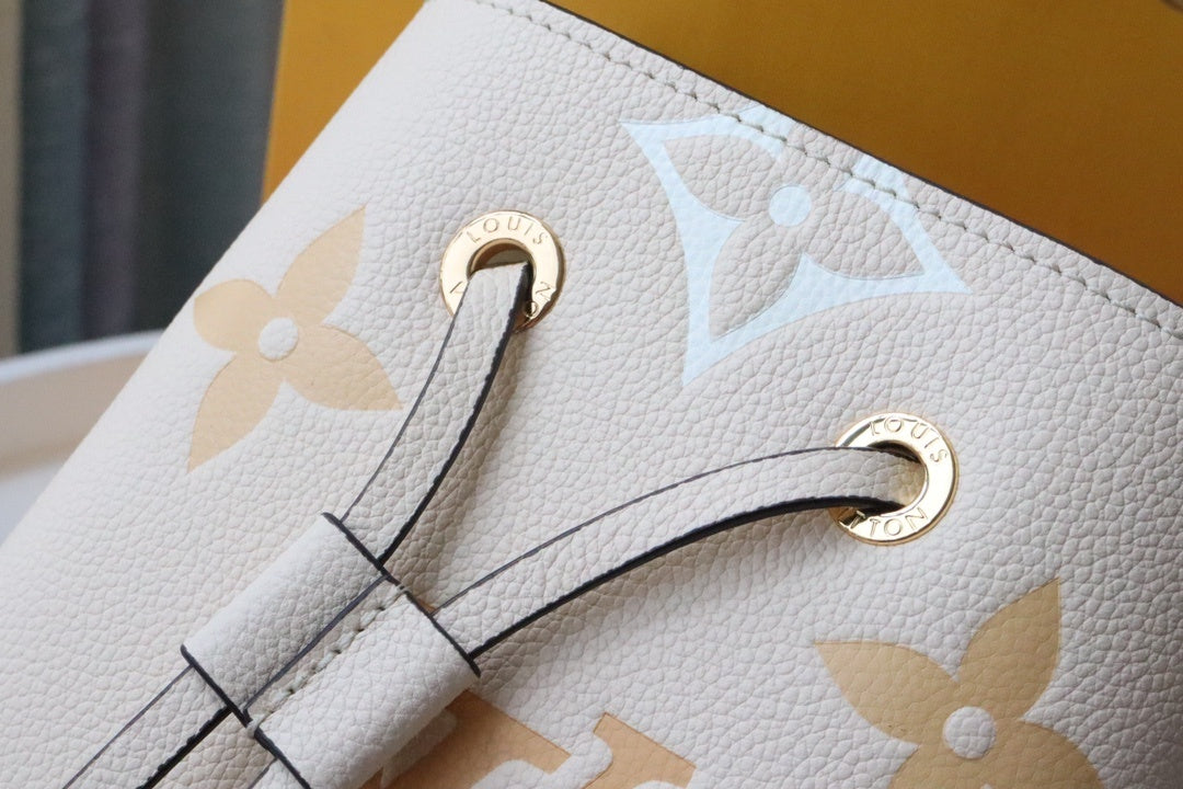 LV NeoNoe GLAMI Bucket Bag Monogram Empreinte Cream/Saffron For Women, WomenÃ¢â‚¬â„¢s Bags, Shoulder Bags 7.9in/20cm LV M45716