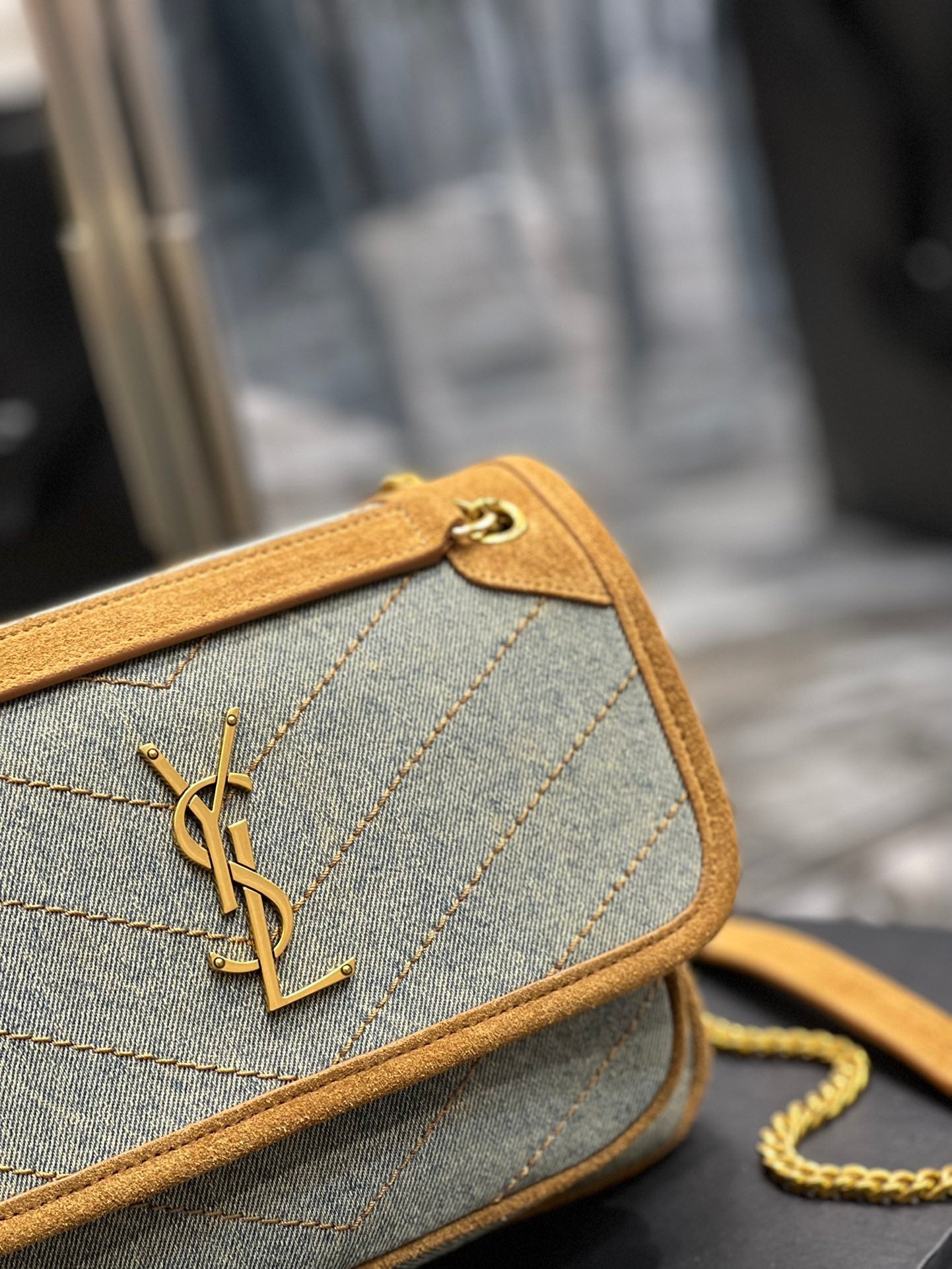 GLAMI Niki Mini Chain Bag In Canvas For Women 8.6in/22cm YSL