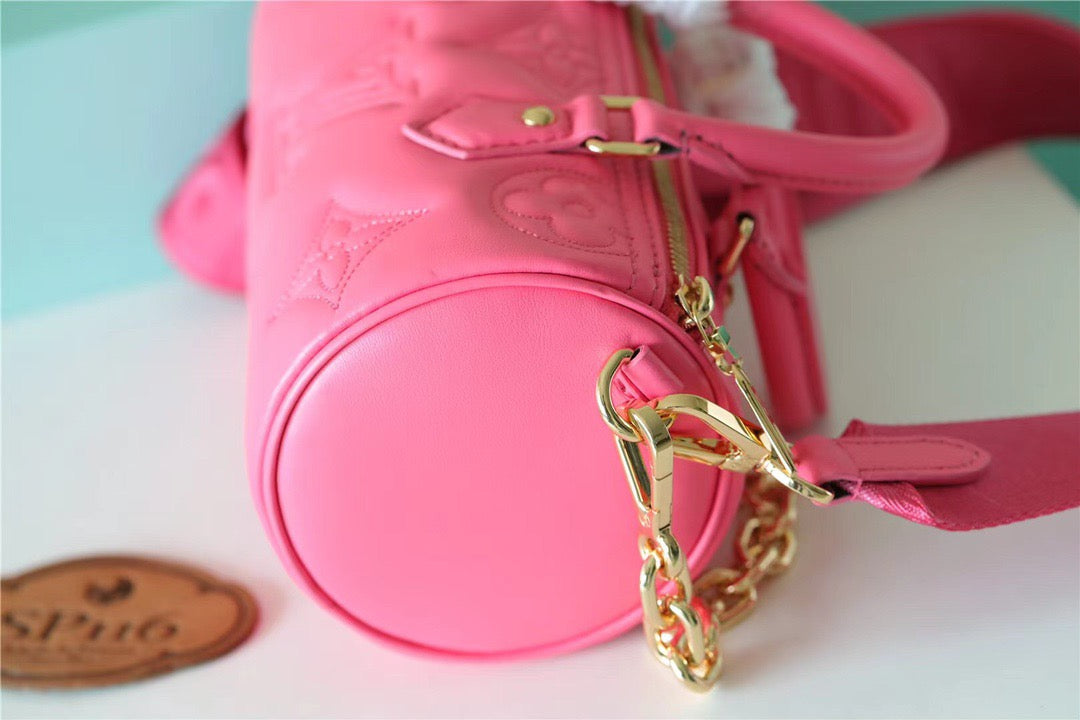 LV Papillon GLAMI Bag Classic Monogram For Women 20cm Dragon Fruit Pink LV M59826