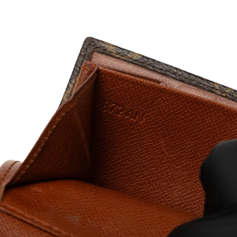 Louis Vuitton Monograms Portmoney Beer Cult Credi W Hawk Double Folded Wallet M61660 Brown PVC Leather Ladies Louis Vuitton