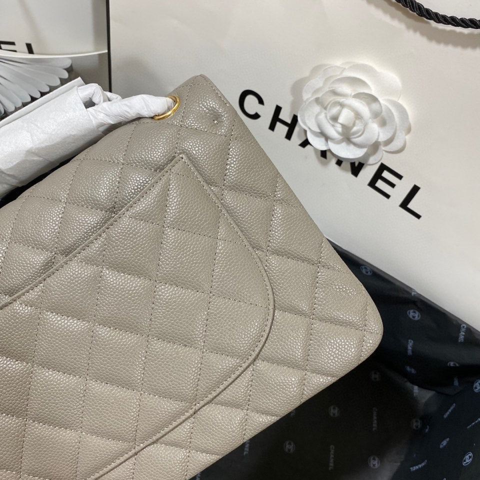 CHLLarge Classic Handbag Gold Hardware Grey For Women Handbags, Shoulder Bags 11.8in/30cm