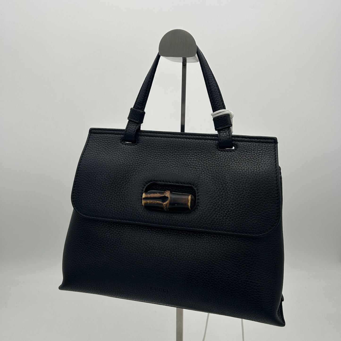 Bamboo daily top handle leather handbag GLM-- Black in Leather LA12350